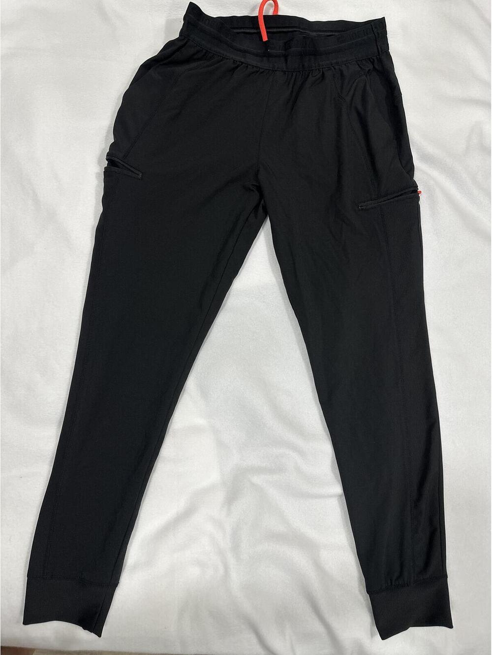 Infinity Black Jogger Scrub Pants with Side Zipper Pockets size M